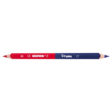 Kores Crayon de couleur TWIN Jumbo, bleu/rouge, triangulaire