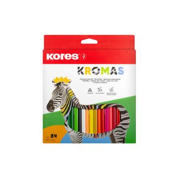 Kores Crayon de couleur triangulaire "Kromas", étui de 24