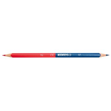 Kores Crayons de couleur TWIN, triangulaire, bleu / rouge