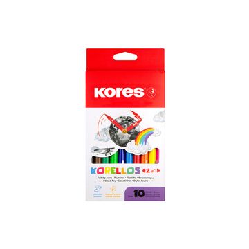 Kores Feutre double pointe Korello 2in1, étui 10