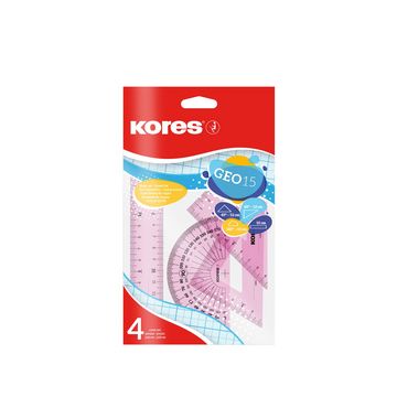 Kores Kit de géometrie GEO15, 4 pièces, assorti