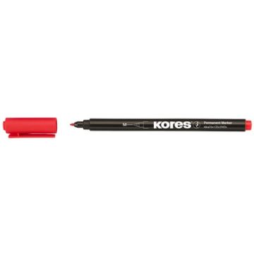 Kores Marqueur permanent "K MARKER FINE", M, rouge