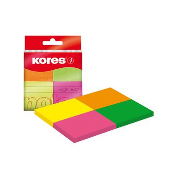 Kores Note adhésive "Multicolour", 40 x 50 mm, couleurs fluo