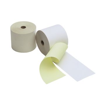 Kores Rouleau de caisse, 2 couches blanc/jaune, 76 mm x 25 m x5