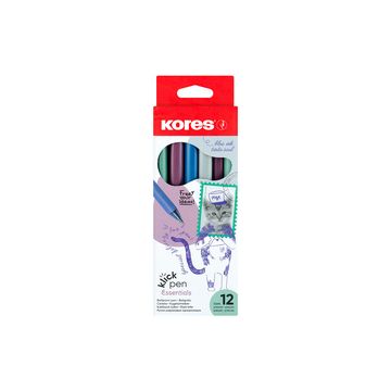 Kores Stylo à bille rétractable jetable "Klick Pen", vintage x12