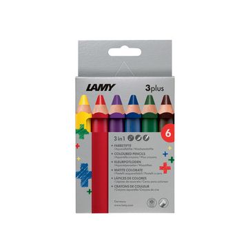 LAMY Crayon de couleur 3-en-1 3plus, étui carton de 6