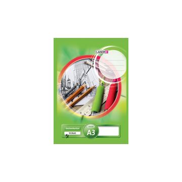 LANDRÉ Zeichenkartonblock DIN A3, 190 g/qm, 10 Blatt