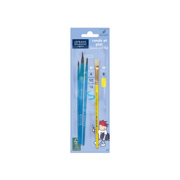 LEFRANC BOURGEOIS Lot de 3 pinceaux Pony + 1 brosse