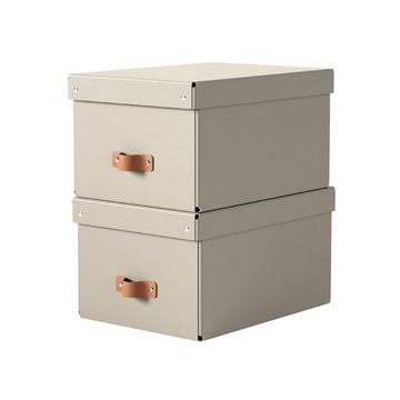 LEITZ Boîte de rangement Puro, carton, 17 L, set de 2, beige