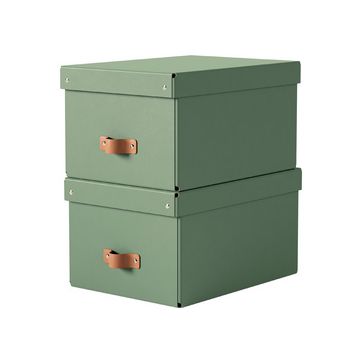 LEITZ Boîte de rangement Puro, carton, 17 L, set de 2, vert