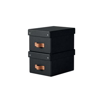 LEITZ Boîte de rangement Puro, carton, 7 L, set de 2, noir