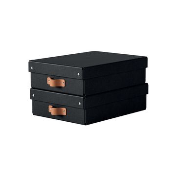 LEITZ Boîte de rangement Puro, carton, 8 L, set de 2, noir