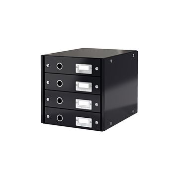 LEITZ Bloc de classement Click & Store WOW, 4 tiroirs, noir