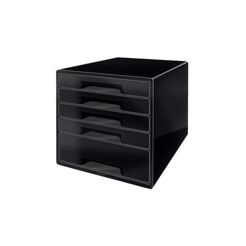 LEITZ Bloc de classement WOW CUBE, 5 tiroirs, noir/gris