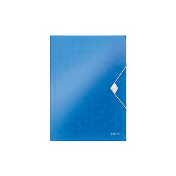 LEITZ Chemise à élastique WOW, A4, PP, bleu métallisé
