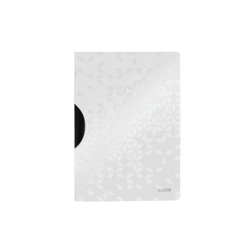 LEITZ Chemise à clip WOW ColorClip, A4, PP, blanc métallisé