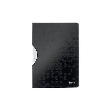 LEITZ Chemise à clip WOW ColorClip, A4, PP, noir métallisé
