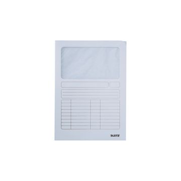 LEITZ Chemise à fenêtre, format A4, carton, blanc, 160g/m2 x100 LEITZ Chemise à fenêtre, format A4, carton, blanc, 160g/m2 x100