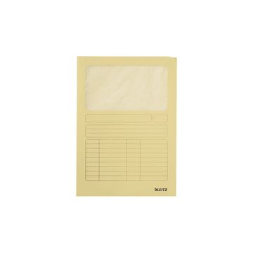 LEITZ Chemise à fenêtre, format A4, carton, jaune, 160 g/m2 x100