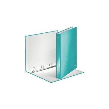 LEITZ Classeur à anneaux WOW, A4, carton rigide, bleu glacé