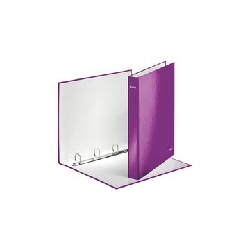 LEITZ Classeur à anneaux WOW, format A4, carton rigide,
