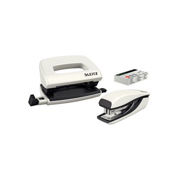 LEITZ Kit mini agrafeuse et perforateur Nexxt WOW, blanc