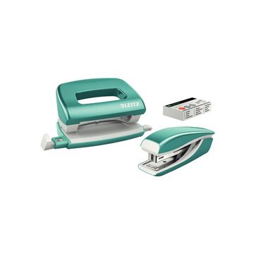 LEITZ Kit mini agrafeuse et perforateur Nexxt WOW, menthe