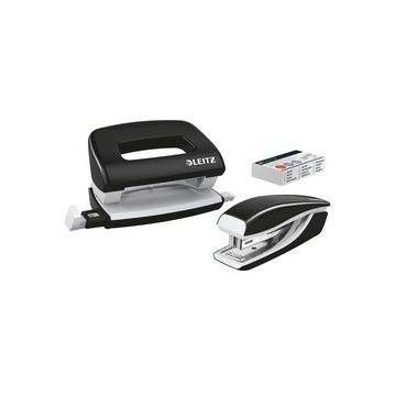 LEITZ Kit mini agrafeuse et perforateur Nexxt WOW, noir