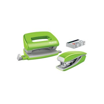 LEITZ Kit mini agrafeuse et perforateur Nexxt WOW, vert
