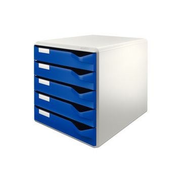 LEITZ Module de classement PS, 5 tiroirs, gris-clair/bleu