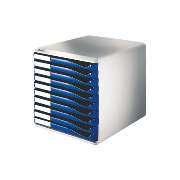 LEITZ Module de classement formulaires,10 tiroirs,gris/bleu