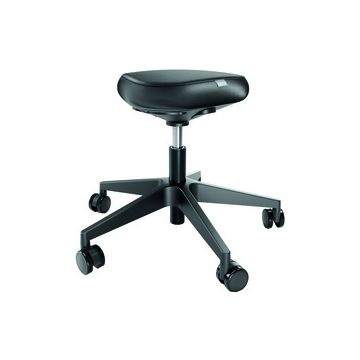 LEITZ Tabouret Ergo, roulettes et assise confortable, noir
