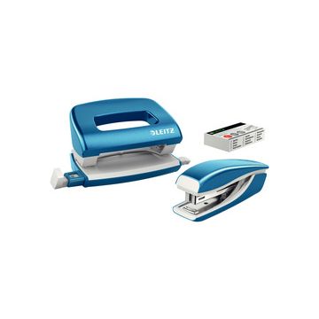 LEITZ kit mini agrafeuse et perforateur Nexxt WOW, bleu