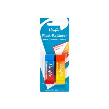 Läufer Gomme en plastique PLAST COLOR, carte blister de 2