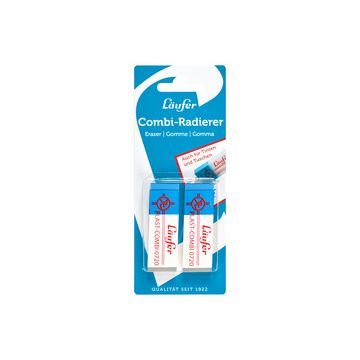Läufer Gomme en plastique PLAST COMBI, carte blister de 2