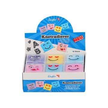 Läufer Gomme souple visages, en présentoir de 18 x18