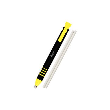 Läufer Stylo-gomme en plastique, 2 gommes de rechange, jaune