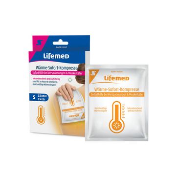 Lifemed Compresse de chaud instantané, 150 x 130 mm, blanc