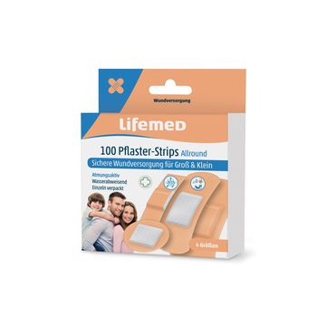 Lifemed Pansements "Allround", pack de 100, couleur chair Lifemed Pansements "Allround", pack de 100, couleur chair
