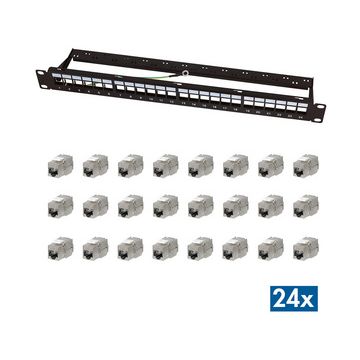 LogiLink 19" Modular Keystone Patch Panel EconLine, 24 Port