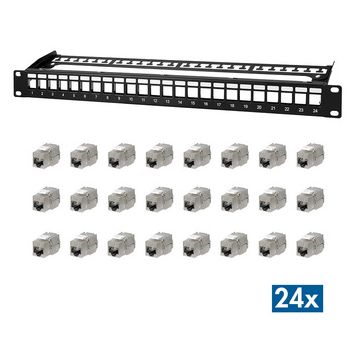 LogiLink 19" Modular Keystone Patch Panel PrimeLine, 24 Port