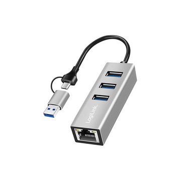 LogiLink Adaptateur USB 3.2 - Gigabit Ethernet, 3 ports USB LogiLink Adaptateur USB 3.2 - Gigabit Ethernet, 3 ports USB