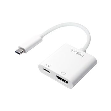 LogiLink Adaptateur de charge USB-C - HDMI, blanc