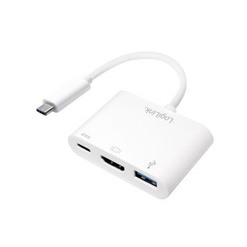 LogiLink Adaptateur multiport, USB-C - HDMI, blanc