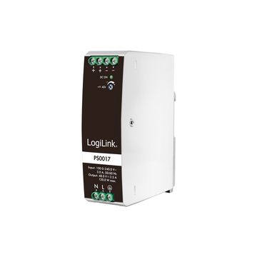 LogiLink Bloc d'alimentation pour rail DIN, 120W, 24V, blanc
