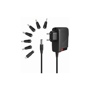 LogiLink Bloc d'alimentation universel, 24 W / 3-12 V, noir