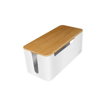 LogiLink Boîte à câble, avec couvercle en bambou, blanc