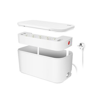 LogiLink Boîtier de câbles avec multiprise, 5 prises, blanc