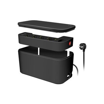 LogiLink Boîtier de câbles avec multiprise, 5 prises, noir