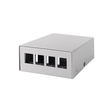 LogiLink Boîtier point de consolidation, 4 ports, gris clair